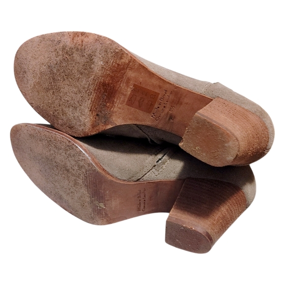 Madewell Brown Suede Leather Billie Stacked Heel Ankle Boots Womens Size 8.5 - Picture 7 of 10